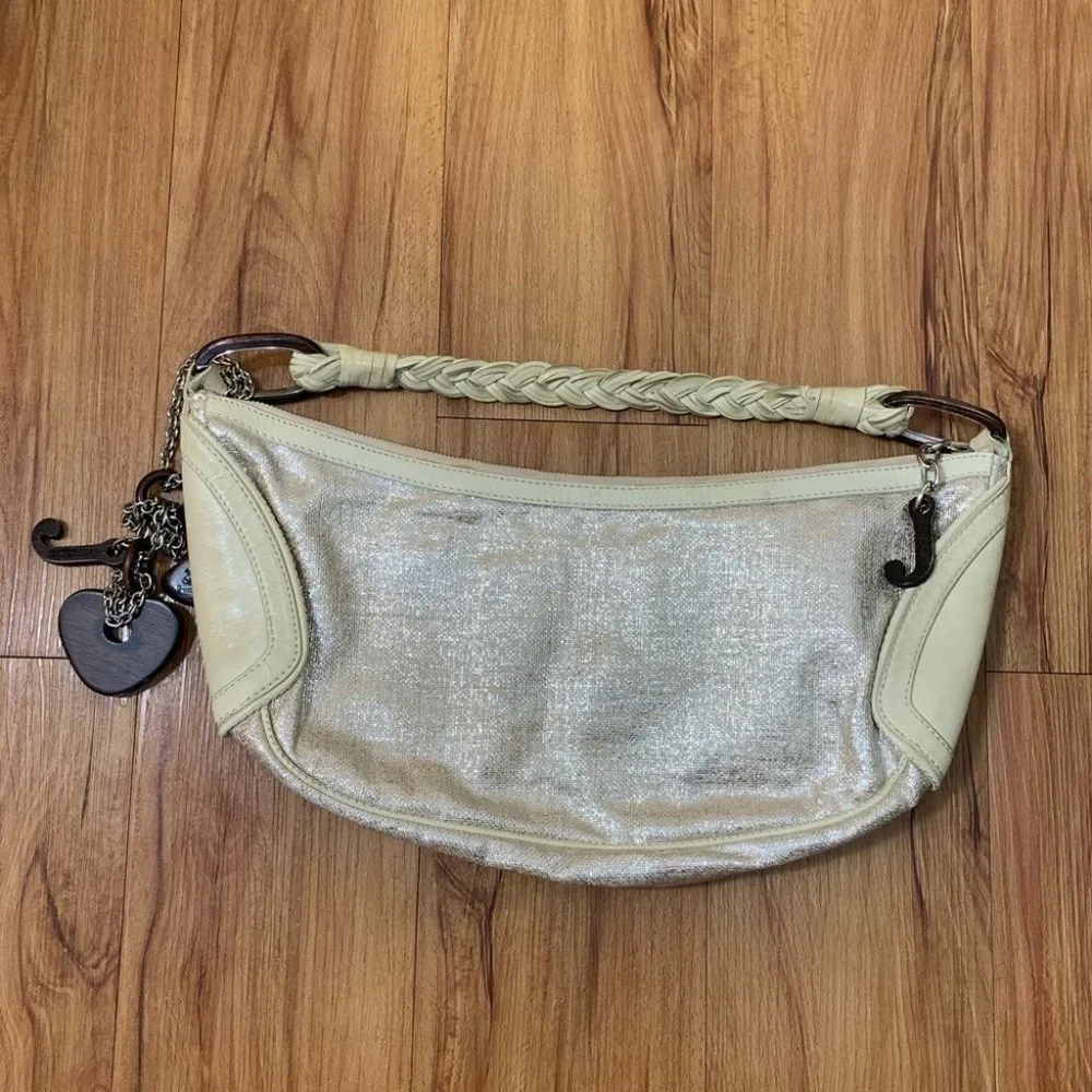 Juicy Couture Y2K Gold Sparkle Bag with Wooden Details